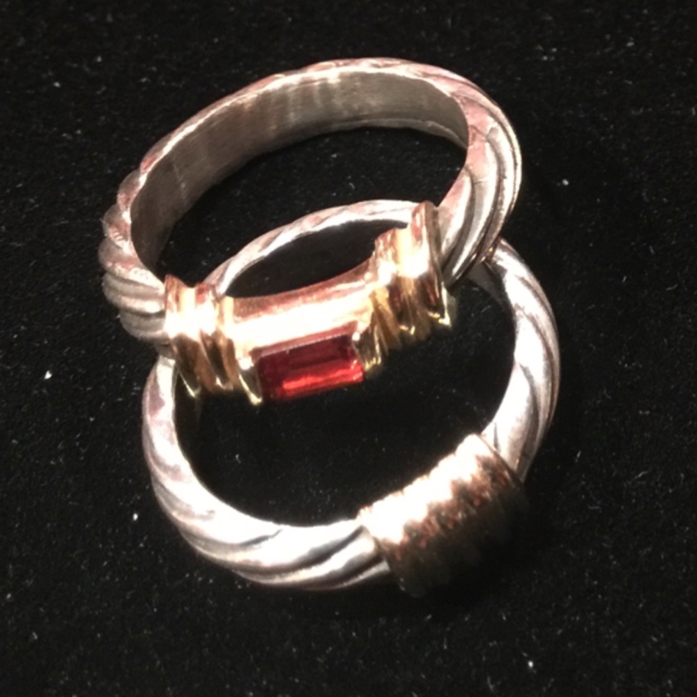 DAVID YURMAN Cable Garnett Stacking Rings